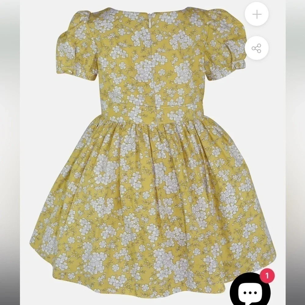Little Lord & Lady Cotton Yellow Floral Fancy Dress Size 5/6 Years
